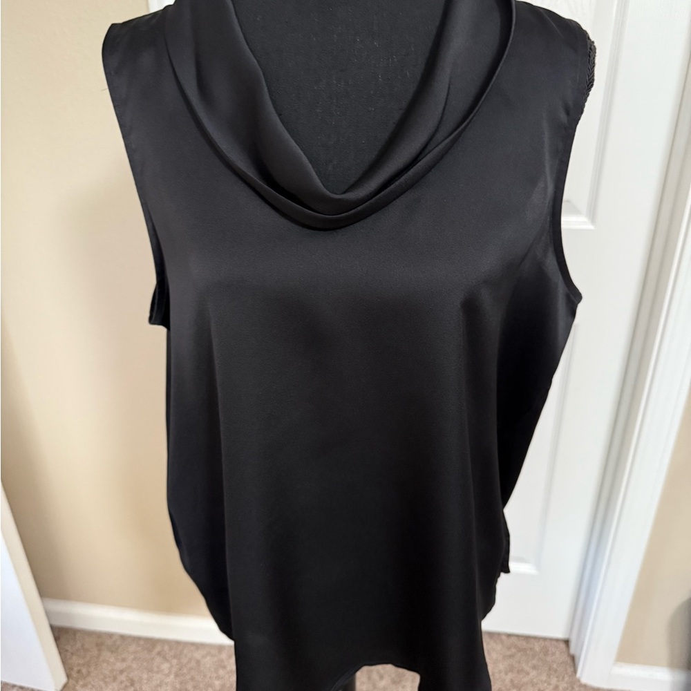 Ann Taylor Black Cowl Neck Tank Top